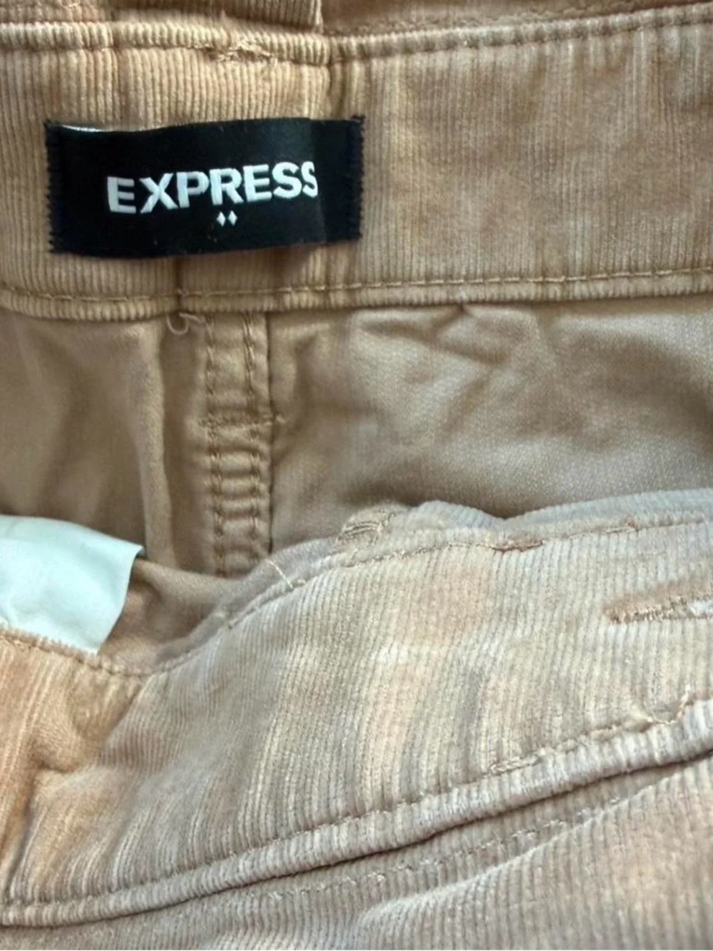 Express Beige Corduroy Skirt